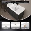 Minimalist 36" Freestanding Bathroom Vanity With Resin Sink And Storage Cabinet - Dark Oak - Image 11