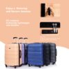 Expandable 3 Piece Luggage Sets Pc Lightweight & Durable Suitcase With Two Hooks, Spinner Wheels, Tsa Lock, (21/25/29) - Peach - Image 7