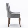 Ultra Side Dining Chair,Thickened Fabric Chairs With Neutrally Toned Solid Wood Legs, Bronze Nail Head (Set of 2) - Gray - Image 6