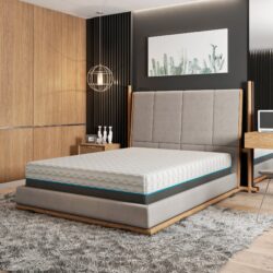 Copper Lux - 12" California King Soft Memory Foam Mattress With Phase Change Cooling Fabric - White / Gray