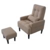 Living Room Sofa Single Chair And Ottoman, Modern Multi-Function Fabric Living Room Sofa Lounge Chair Bed And Stool. Soft Leisure Single Chair Adjustable Into 5 Angles With Sofa Bed - Gray - Image 18