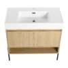 Modern 36" Bathroom Vanity Combo With Single Resin Sink And Storage Cabinet - Oak - Image 9