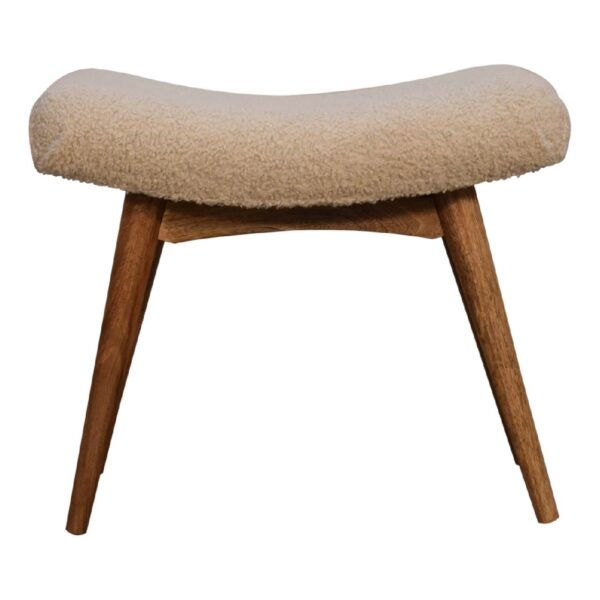 Boucle Curved Bench - Cream