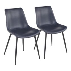 Durango - Industrial Dining Chair (Set of 2) - Black / Vintage Blue