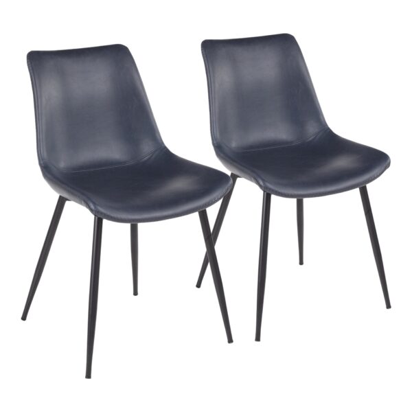 Durango - Industrial Dining Chair (Set of 2) - Black / Vintage Blue