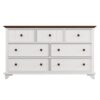 Wooden Captain Seven Drawer Dresser For Bedroom, Living Room, Kids' Room - White / Walnut - Image 8