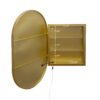 Oval Medicine Cabinet Mirror Bathroom Mirror With Storage Wall Mounted Medicine Mirror Cabinet With LED - Golden - Image 7