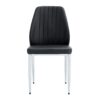 (Set of 8) Comfort Dining Chairs With Extended Backrest And Metal Legs - Black - Image 10