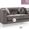 Contemporary Loveseat - Dark Gray - Image 5