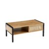 40.16" Rattan Coffee Table, Sliding Door For Storage, Metal Legs, Modern Table For Living Room - Natural - Image 7
