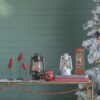 Christmas Plastic / Resin Lantern With Snowman & Tree LED / Water Spinning / 6 Hours Timer, 3*AA Batteries Required - White / Multi - Image 13