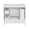36" Bathroom Vanity With Sink, Soft Close Doors, And Adjustable Shelves Solid Frame - White - Image 14