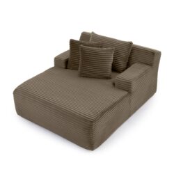 Modern Velvet Fabric Single Lazy Sofa Lounge Chair, Indoor Use - Brown