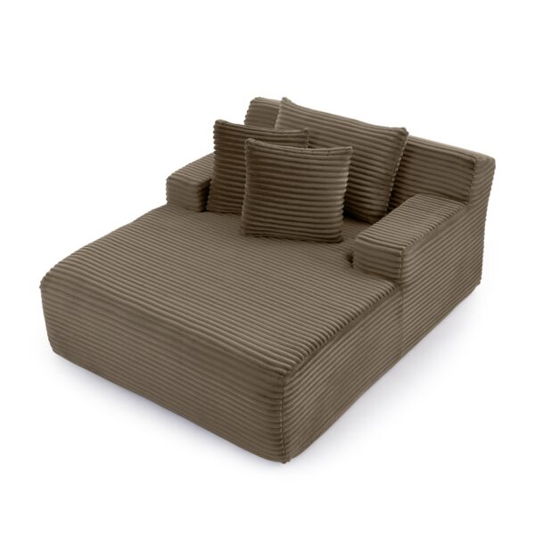 Modern Velvet Fabric Single Lazy Sofa Lounge Chair, Indoor Use - Brown