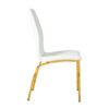 Modern Upholstered Dining Chair (Set of 4) With Gold Plated Metal Legs - White - Image 12