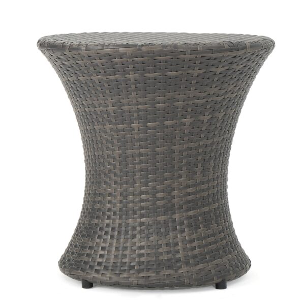 Thrive - Hourglass Rattan Table With No Glass Top - Gray