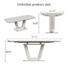 Modern Industrial Style Expandable Dining Table With U Shaped Legs - Antique Gray White - Image 3