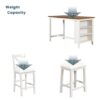 5 Pieces Counter Height Rustic Farmhouse Dining Room Wooden Bar Table Set With 2 Stools And 2 Chairs - White - Image 7
