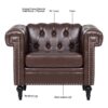 1 Seater Aesthetic Sofa For Living Room - Brown - Image 15