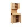 Rustic Cottage Style Double Door Bamboo Storage Cabinet With High Capacity For Main Living Spaces - Natural - Image 8