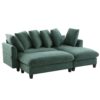 Upholstered Sectional Sofa With Movable Ottoman And Storage - Green - Image 18