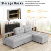 Versatile Sofa Bed Modular Sofa Free Combined Sofa With 2 Storage Racks - Gray - Image 6