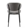 Boucle Dining Chairs, Modern Dining Room Chairs With Black Metal Legs, Armless Kitchen Chair For Dining Room, Living Room (Set of 4) - Gray - Image 9