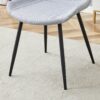 Comfortable Linen Cotton Dining Chair Set Six Pieces - Light Gray - Image 6