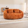 Durable Comfort High Back Bean Bag Sofa Lounger For Adults And Kids, Indoor & Outdoor - Orange - Image 5