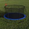 Pumpkin 14 Ft Outdoor Trampoline With Basketball Hoop Enclosure Net Ladder And Metal - Black / Blue - Image 4