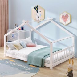 Full Size Classic House Bed - White