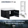 Modern 36" Wall Mounted Bathroom Vanity With Thick Edge Resin Sink And Storage Rack Plywood - Black Chestnut - Image 9
