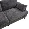 Modern Style Chenille 2 Seater Sofa With LED Light, USB Port, And Storage Bag - Gray - Image 21