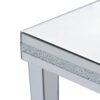 Fashionable Modern Glass Mirrored Coffee Table Cocktail Table With Crystal Design And Adjustable Height Legs - Silver - Image 12