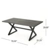 Rolando - Outdoor Aluminum Dining Table With Steel Frame - Gray / Black - Image 3