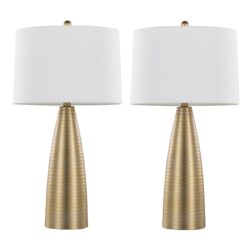 Maya - Contemporary Table Lamp (Set of 2) - Gold / White