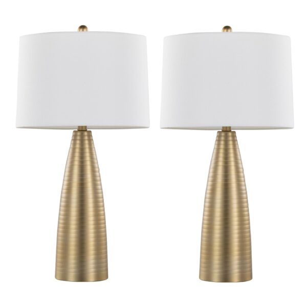 Maya - Contemporary Table Lamp (Set of 2) - Gold / White