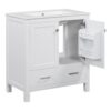 Bathroom Vanity With Single Sink, Combo Cabinet Undermount Sink, Bathroom Storage Cabinet With Two Doors And A Drawer, Soft Closing, Multifunctional Storage, Solid Wood Frame - White - Image 20