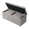 Rectangular Storage Ottoman Linen With 2 Set Ottomans - Beige - Image 6