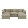 Modern Sofa Modular Sofa Couch Upholstered, L - Shape Sectional Sofa With Side Storage Pockets For Living Room - Brown - Image 20