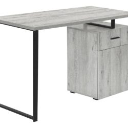 Computer Desk, For Laptop, Left, Right Set-Up, Storage Drawers, Work, Contemporary, Modern - Gray