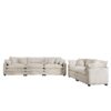 Modern Fabric Living Room Set 2 Sofas Upholstery, Corduroy Fabric - Beige - Image 18