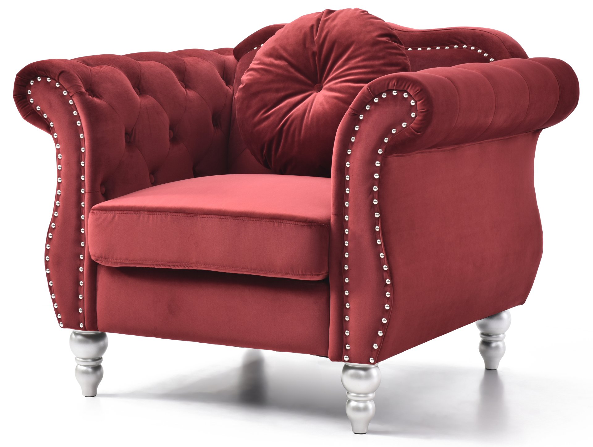 Chic Transitional Chair - Burgundy - Image 3