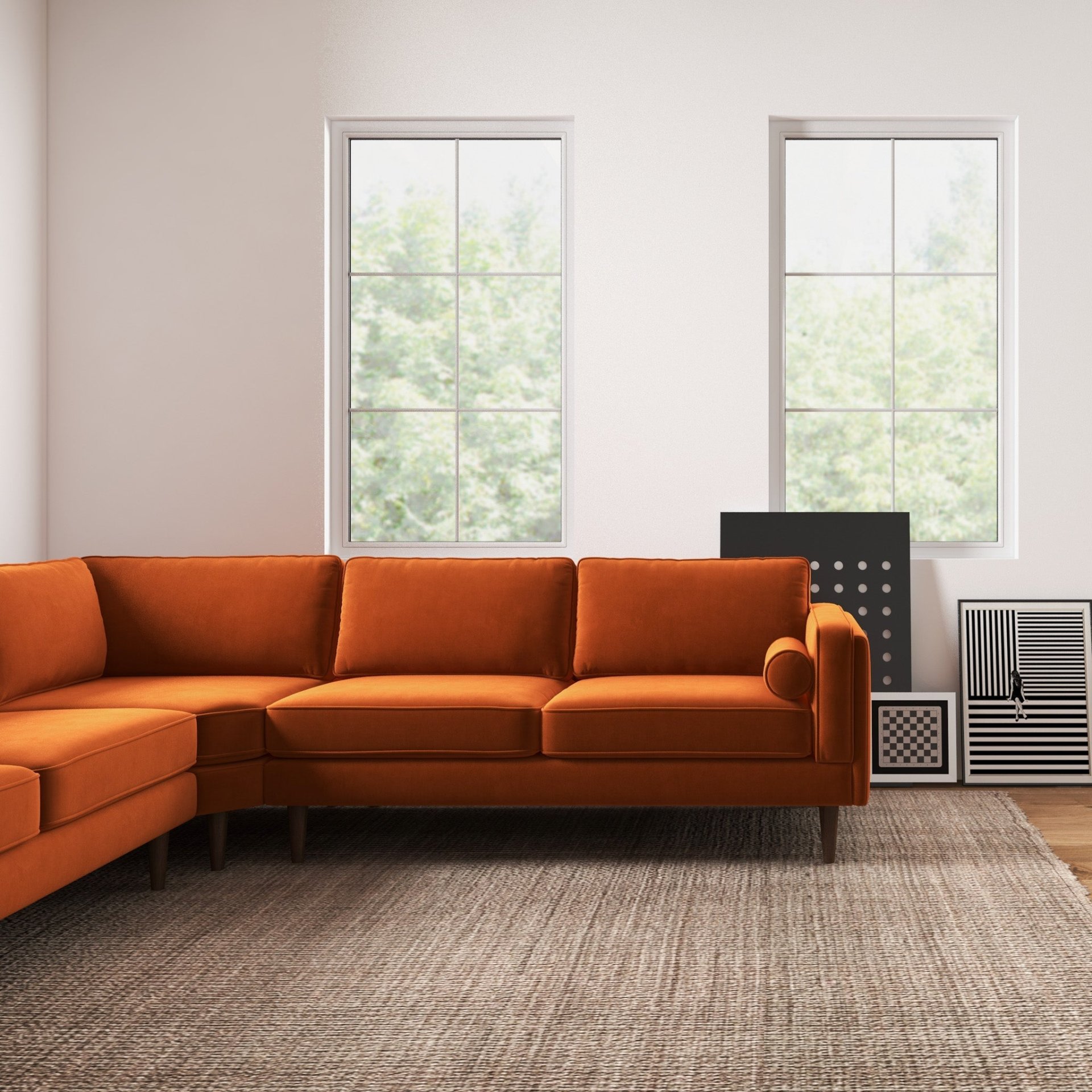Amber - Corner Sectional Sofa - Orange - Image 15