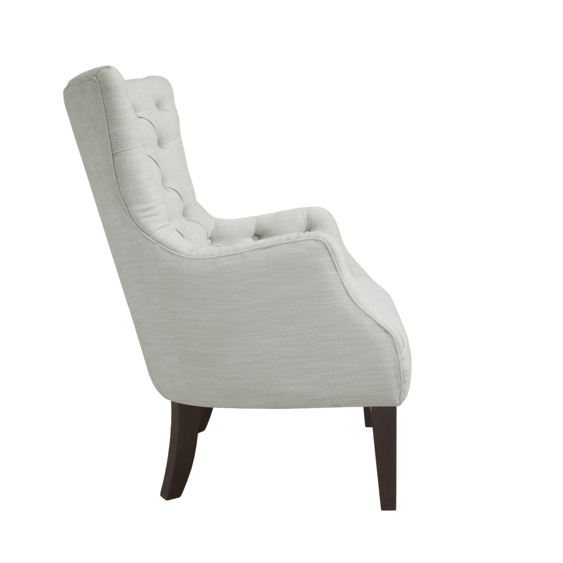 Hannah - Button Tufted Wing Chair - Ivory - Image 7