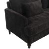 Mid Century Modern Chenille Fabric Loveseat Sofa With Brown Wood Feet, 2 Seat Upholstered Couch For Living Room Or Bedroom - Black - Image 19