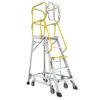 Heavy Duty Aluminum Rolling Platform Ladder With 5 Steps, 375Lbs Capacity - Silver - Image 6