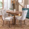 Nikki - Modern, High-End Tufted Solid Wood Contemporary Velvet Upholstered Dining Chair With Wood Legs Nailhead Trim (Set of 2) - Beige - Image 11