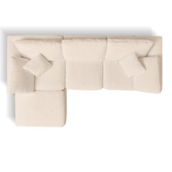 Cloud L Shape Modular Sectional Sofa With Ottoman, 3 Seater Convertible Couch - Beige