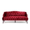 Comfy 3 Seat Sofa With Wooden Legs, For Living Room And Study - Wine Red - Image 5